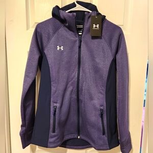 Under Armour Women's Team‎ Sweat Hoodie Jacket Purple Navy Zip Up NWT M